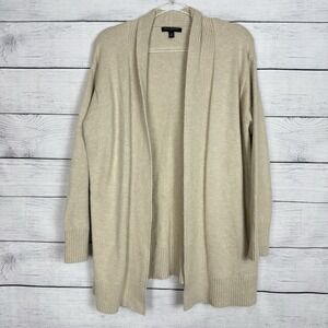 Banana‎ Republic Sweater Open Front Cardigan Cotton Blend Size Medium Beige Knit